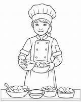 Baker Coloring Pages sketch template