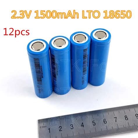 12pcs Rechargeable Titanate battery 2.3V 1500mah 18650 lithium LTO battery for model airplane ...