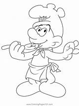Chef Smurf Taste Testing Coloring Page For Kids  Free The Smurfs sketch template