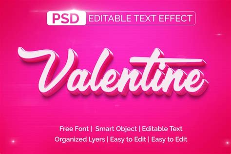 Premium PSD | Valentine modern 3d photoshop text effect layer style ...