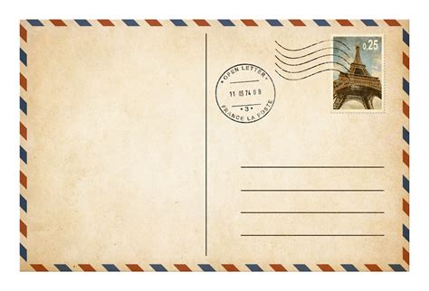 Old style postcard or envelope with postage stamp isolated – Freedom's ...