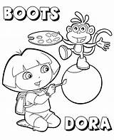 Boots From Dora Coloring Pages sketch template