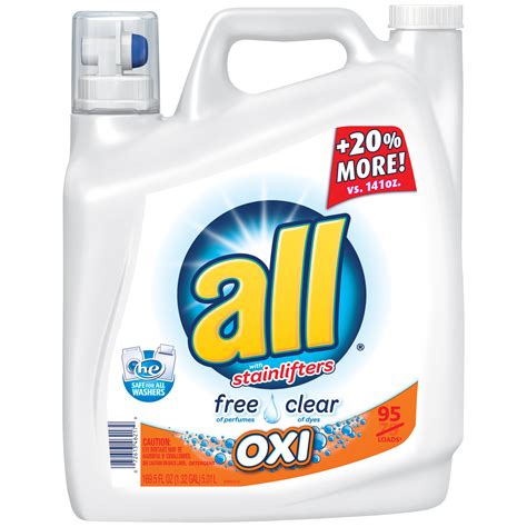 all® free clear OXI Laundry Detergent 169.5 fl. oz. Bottle - Walmart.com