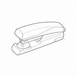 Premium Vector  Stapler In line Art Style Isolated On White sketch template