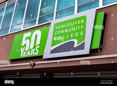 Vancouver Community College sign in front of downtown campus Stock ...