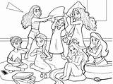 Sleepover Coloring Page sketch template