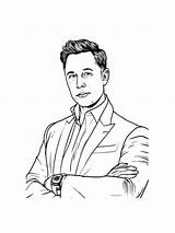 Elon Musk coloring Page sketch template