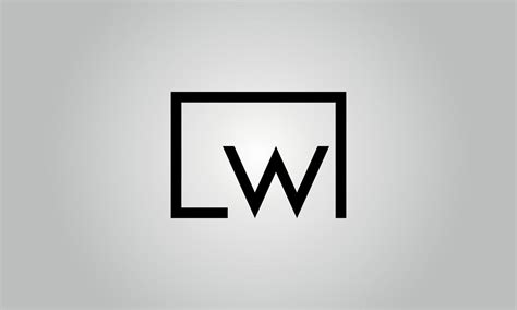 Letter LW logo design. LW logo with square shape in black colors vector ...