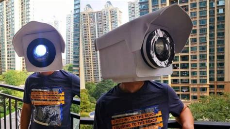 LED Camera Helmet Costume