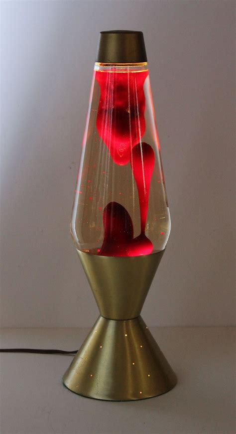 Vintage Eames Era Red and Gold 1976 Original Astro Lava Lamp