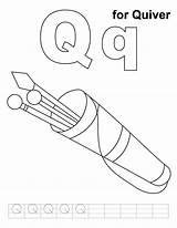 Q For Quiver Coloring Page With Handwriting Practice  Download Free Q sketch template