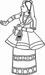 Coloring Indian Clothing picture sketch template