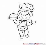 Chef Coloring Pages Girl Cooking Printable Kids Cartoon Sketch  sketch template