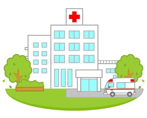 Hospital stock illustration. Illustration of green, building - 22777855