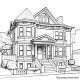 Coloring Mansion Pages Adult Printable Colouring Architecture Mansions  sketch template