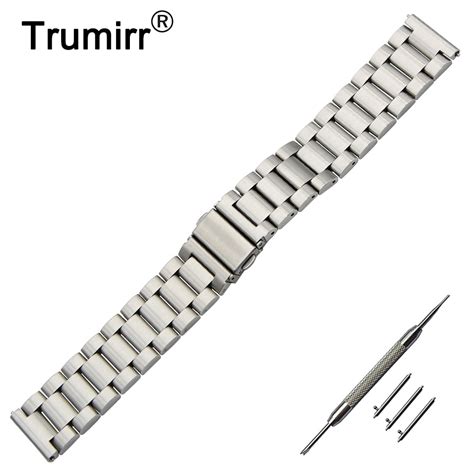 18mm 20mm 22mm Stainless Steel Watch Band +Quick Release Pins for Timex Weekender Expedition Men ...