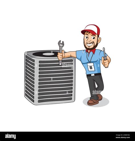 HVAC service cartoon character design illustration vector eps format , suitable for your design ...