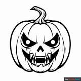 Scary Halloween Pumpkin Coloring Page  Easy Drawing Guides sketch template