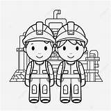 Dois Trabalhadores Da Construção Civil Páginas Para Colorir Esboço  sketch template