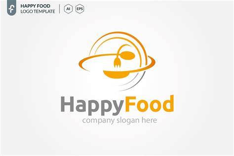 Happy Food Logo | Creative Illustrator Templates ~ Creative Market