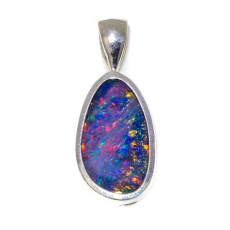 Contemporary Opal Pendant in Silver, Unique Opal Jewellery