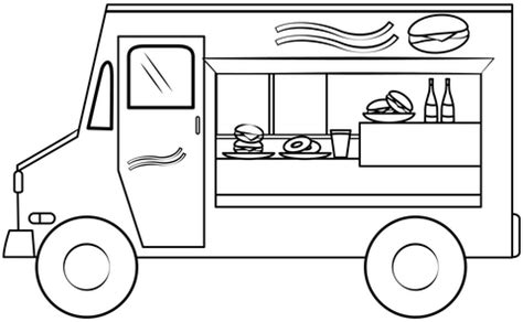 Dibujo de Camión de comida para colorear | Dibujos para colorear imprimir gratis