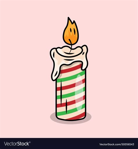 Christmas candle Royalty Free Vector Image - VectorStock