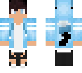 Blue Hoodie Wolf Boy | Minecraft Skin