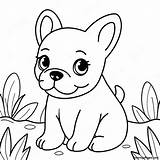Cute French Bulldog Puppy Coloring Page  Coloring Pagescom sketch template