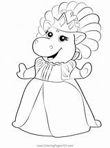 Cute Princess Baby Bop Coloring Page For Kids  Free Barney & Friends sketch template