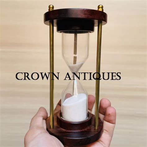 VINTAGE NAUTICAL WOODEN Brass Sand Timer Hour Glass for Office Gifts ...