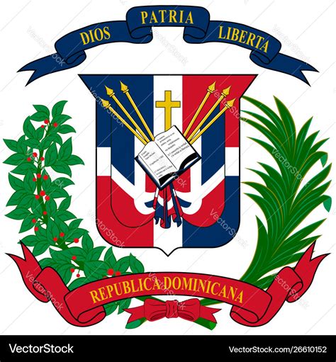 Coat arms dominican republic Royalty Free Vector Image