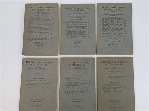 The Natural History of Wicken Fen, Parts 1-6 [6 volumes] by Gardiner, J ...