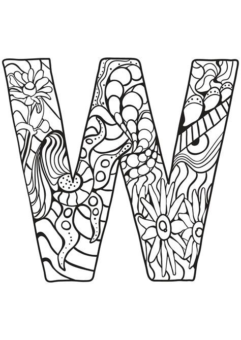 Alphabet Letter W Coloring Pages