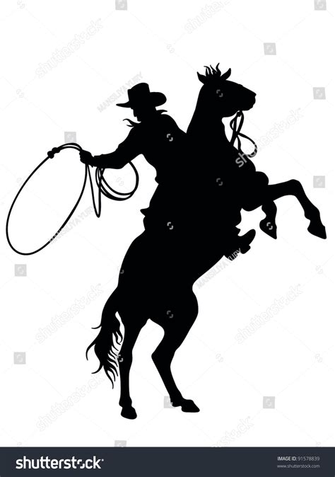 Cowboy Horse Stock Vector (Royalty Free) 91578839 | Shutterstock