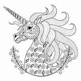 Unicorn Head With Patterns Unicorns Adult Coloring Pages  Best sketch template