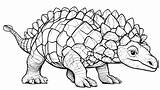 Ankylosaurus Dinosaur Coloring Printable Dinosaurs Sketch Page sketch template