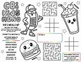 Kids Menu Coloring Pages sketch template