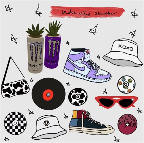 Aesthetic indie sticker set | Etsy