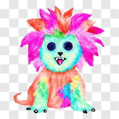 Download Colorful Cartoon Dog with Large Eyes PNG Online - Creative Fabrica