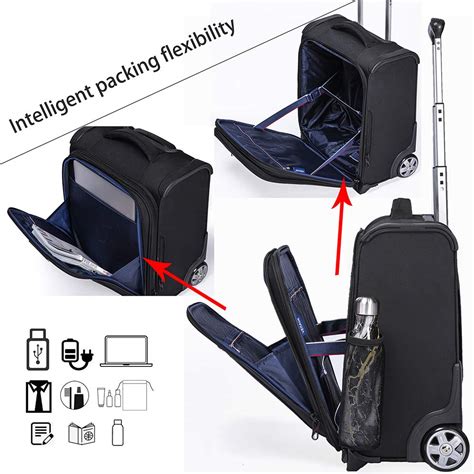 VERAGE Wheeled Underseat Carry-on Rolling business Suitcase with USB ...