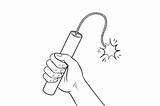Hand With dynamite Coloring Vector Illustration  Graphics sketch template