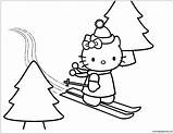 Hello Kitty Skiing Coloring Pages  Cartoons sketch template