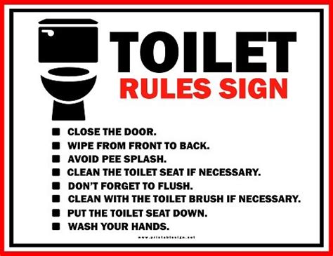 Funny Toilet Rules Signs | FREE Download