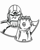 Chibi Cute Thanos With Infinity Gauntlet From Avengers Coloring Page  sketch template
