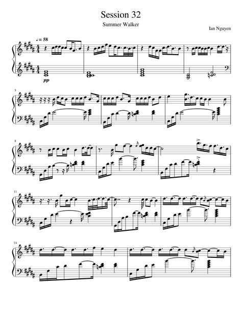 Session 32 - Summer Walker sheet music for Piano download free in PDF ...