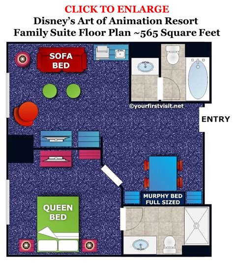 Art Of Animation Cars Suite Floor Plan