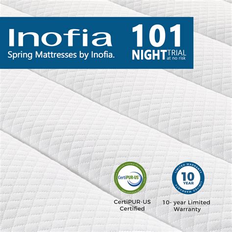 Inofia 10 inch Hybrid Twin XL Mattress in a Box with Responsive Memory Foam, Multiple Sizes ...