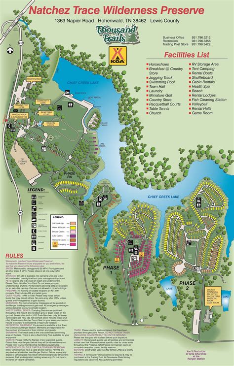 Natchez trace state park map