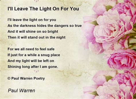 I'll Leave The Light On For You by Paul Warren - I'll Leave The Light ...